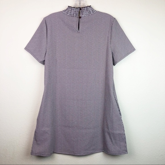 🔥3 for $30 Gingham Mock Neck Plaid Skater Dress - Picture 6 of 8